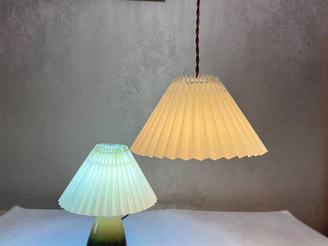 Large Pleated Lampshade For Chandelier Pendant Lights Ceiling Lamp, Use With Bulb Facing Down - image 1
