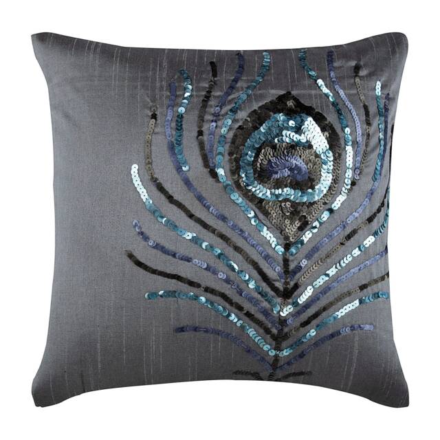 "Designer Silver Euro Size Pillow Cover 24""x24""/26""x26" - image 1
