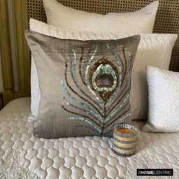 "Designer Silver Euro Size Pillow Cover 24""x24""/26""x26" - thumbnail 3