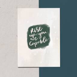 Rise Up...you Are Capable Print, Wall Decor, Home Art - Office Bedroom Print Poster Inspirational Quote - thumbnail 3