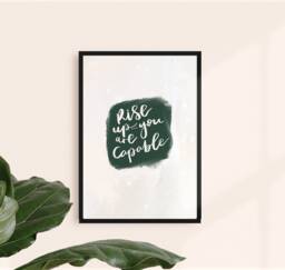 Rise Up...you Are Capable Print, Wall Decor, Home Art - Office Bedroom Print Poster Inspirational Quote - thumbnail 1