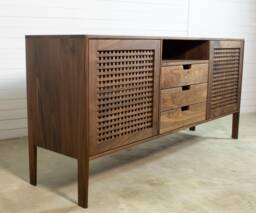 Walnut Sideboard, Mid Century Credenza, Media Cabinet, Sandinavian Design - thumbnail 1