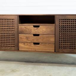Walnut Sideboard, Mid Century Credenza, Media Cabinet, Sandinavian Design - thumbnail 2