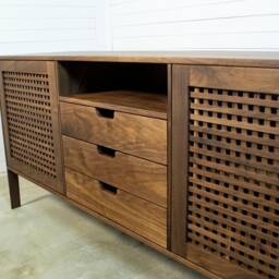 Walnut Sideboard, Mid Century Credenza, Media Cabinet, Sandinavian Design - thumbnail 4
