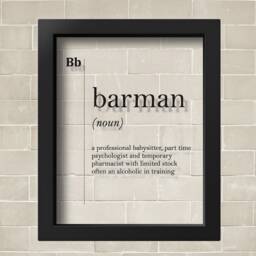 Transparent Barman Definition Print Gift Bar Owner Decor Coworker Pub Poster Sign For Girl Typography Alcohol - thumbnail 2