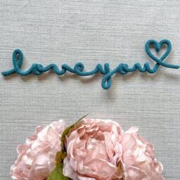 Knitted Wire Word, Love You, , You Sign, Art, Words, Wall You Gift, Home Decor - thumbnail 3