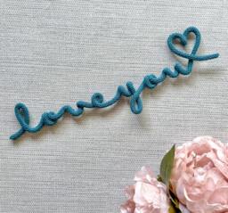 Knitted Wire Word, Love You, , You Sign, Art, Words, Wall You Gift, Home Decor - thumbnail 1