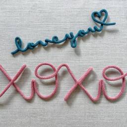 Knitted Wire Word, Love You, , You Sign, Art, Words, Wall You Gift, Home Decor - thumbnail 2