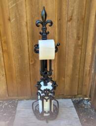 Free Standing Toilet Paper Holder - Pick Your Color Paper Storage Stand Cast Iron Fleurdelisjunkie Tissue - thumbnail 3