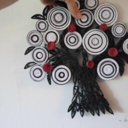 Abstract Paper Tree Wall Art Black White 3D Sculpture - thumbnail 4