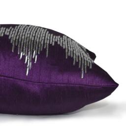 Purple Throw Pillow Cover, Ikat Pillow, Cushion, & Silver Pillows, Decorative Housewarming Gift - thumbnail 2