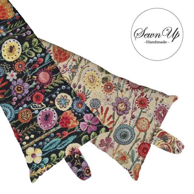 Draught Excluder 50-135cm Kew Gardens Tapestry Handmade Wind Draft Stopper Floral Flower Heritage - image 1