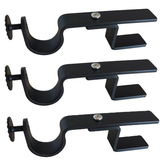 Nono Bracket - No Drill Curtain Rod Attachment For Inside Mounted Blinds - Black 3 - image 1