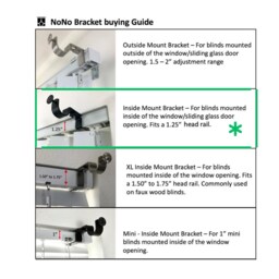 Nono Bracket - No Drill Curtain Rod Attachment For Inside Mounted Blinds - Black 3 - thumbnail 2
