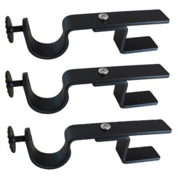 Nono Bracket - No Drill Curtain Rod Attachment For Inside Mounted Blinds - Black 3 - thumbnail 1