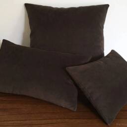 Chocolate Velvet Suede Decorative Throw Pillow Cover/Case Cushion 20x20 - thumbnail 2