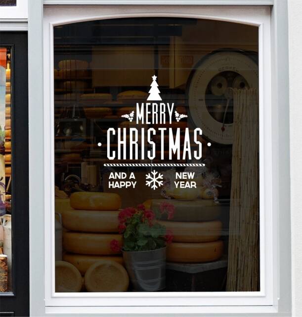 Merry Christmas Sticker For Window Xmas Shop Display Home Decoration Decal - image 1