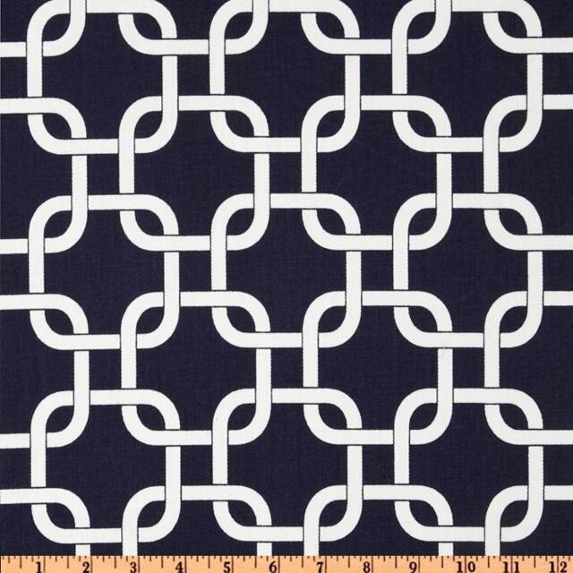 "Blue Pillow Cover-Navy Links Pillow-Navy & White Pillow - Covers .16"", 17"", 18"", 20"" 24"" 26" - image 1