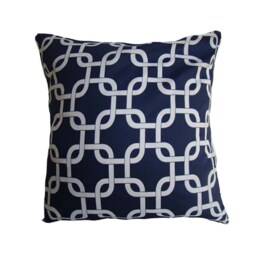 "Blue Pillow Cover-Navy Links Pillow-Navy & White Pillow - Covers .16"", 17"", 18"", 20"" 24"" 26" - thumbnail 3
