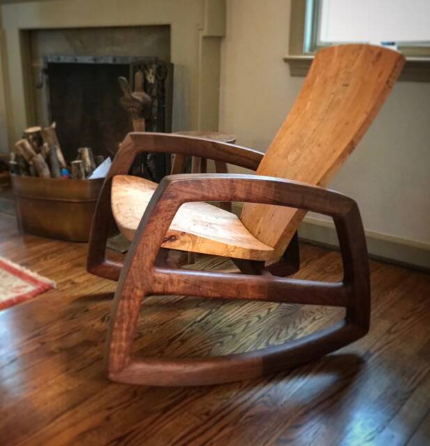 Cascade Rocking Chair in Walnut & Figured Maple - image 1