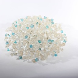Flush Mount Ceiling Light - Clear & Turquoise Flowers, Elegant For Kitchen, Living Room Or Dining Room - thumbnail 3