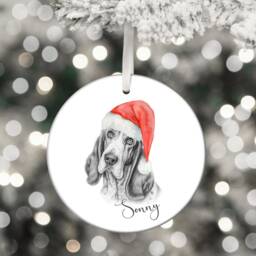 Personalised Christmas Tree Ornament, Cavachon Dog Santa Bauble, Curly Decoration - thumbnail 3