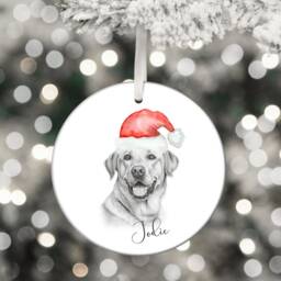 Personalised Christmas Tree Ornament, Cavachon Dog Santa Bauble, Curly Decoration - thumbnail 2