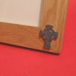 "Celtic Cross Real Oak Picture Frame 4"" X 6" - thumbnail 2