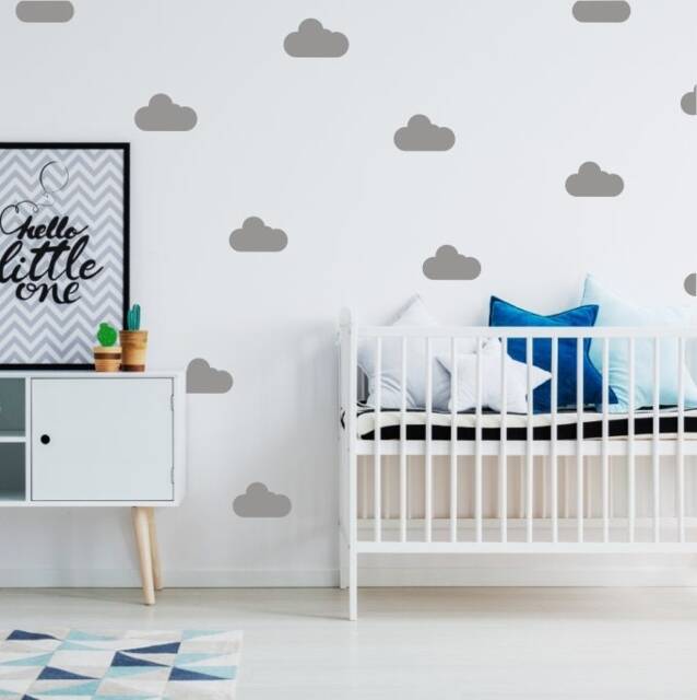 Wall Stickers White Clouds, Small Wall For Kids, Cloud On The Wall, Room Pink Clouds - image 1