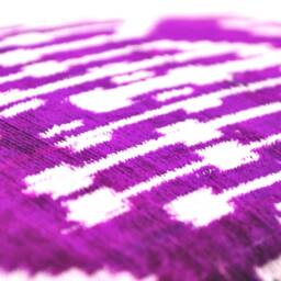 Purple Velvet Ikat Pillow Cover, Handmade Decorative Cushion - thumbnail 4