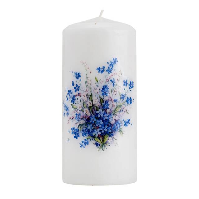 Forget Me Not Pillar Candle Eco Vegan Unscented Slow Burning - image 1