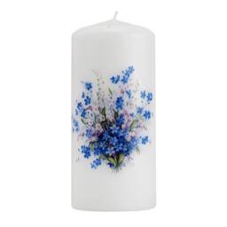 Forget Me Not Pillar Candle Eco Vegan Unscented Slow Burning - thumbnail 1
