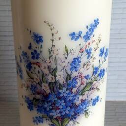 Forget Me Not Pillar Candle Eco Vegan Unscented Slow Burning - thumbnail 3