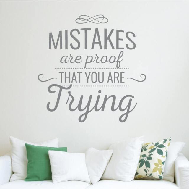 Mistakes Are Proof You're Trying Wall Decal Decor Motivation Quote Sticker Inspirational Art Vinyl Good Hose Home Decoration Gift Idea - image 1