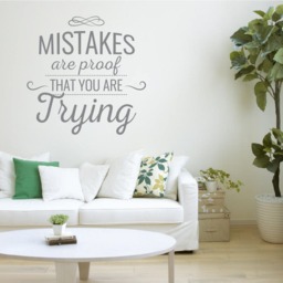Mistakes Are Proof You're Trying Wall Decal Decor Motivation Quote Sticker Inspirational Art Vinyl Good Hose Home Decoration Gift Idea - thumbnail 2