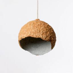 Small Nursery Night Light From Paper Mache, Baby Lamp Shade - Globe Mini - thumbnail 2