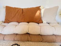 Boho Linen Cushion With Tassels, Decorative Pillow, Throw Cushion, King, Queen Size - thumbnail 1