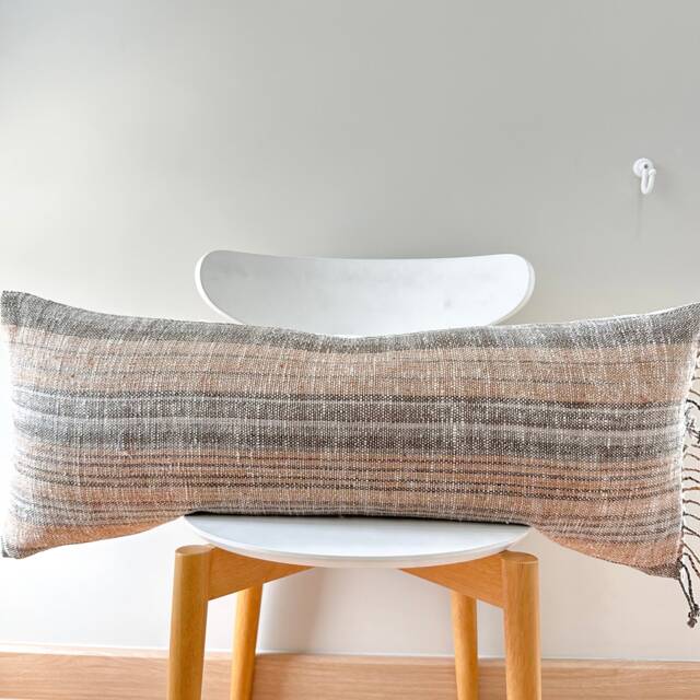 Brown Dot Block Print Mudcloth Hmong Pillow Case - image 1