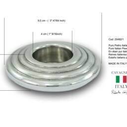 Italy Modern Pewter Table Candle Holder 25492/1 Wedding Favors For Church Elegant Design Cavagnini - thumbnail 2