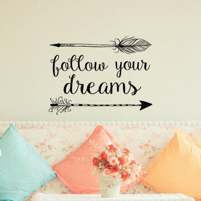 Arrow Wall Decal Follow Your Dreams, Boho Bedroom Decor P118 - image 1