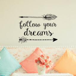 Arrow Wall Decal Follow Your Dreams, Boho Bedroom Decor P118 - thumbnail 1