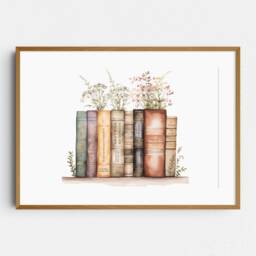 Charles Dickens Book Stack Print - Oliver Twist Great Expectations Bleak House Eco-Friendly Gifts For Lovers Literary - thumbnail 1