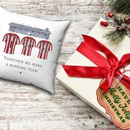 Football Gift Cushion For Dad, Personalised Daddy Christmas Gift, Fan Cushion, Dads Team, Soccer Father's Day, For Grandad - thumbnail 2