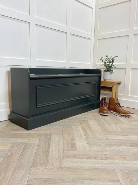 Handmade Hall Shoe Storage Bench Solid Wood, Bead Trim, Choice Of Colour - image 1