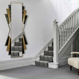 Handmade Art Deco Mirror, Black & Bronze Fan Design - thumbnail 3