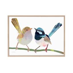 Fairywren Print, Bird Superb Fairy Wren, Painting, Art, Australian Native, Australian Bird, Animal, Art - thumbnail 2
