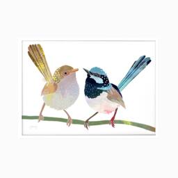 Fairywren Print, Bird Superb Fairy Wren, Painting, Art, Australian Native, Australian Bird, Animal, Art - thumbnail 3
