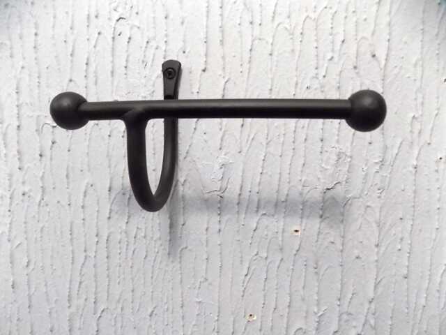 Toilet Roll Holderwrought Iron - Forged Steel Hand Made in UK + Free Fitting Kit - image 1