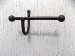 Toilet Roll Holderwrought Iron - Forged Steel Hand Made in UK + Free Fitting Kit - thumbnail 1
