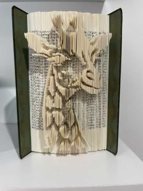 Giraffe Sculpture Book Art - image 1